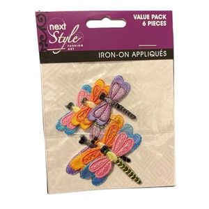 LOT OF 6 DRAGONFLY IRON ON PATCHES
